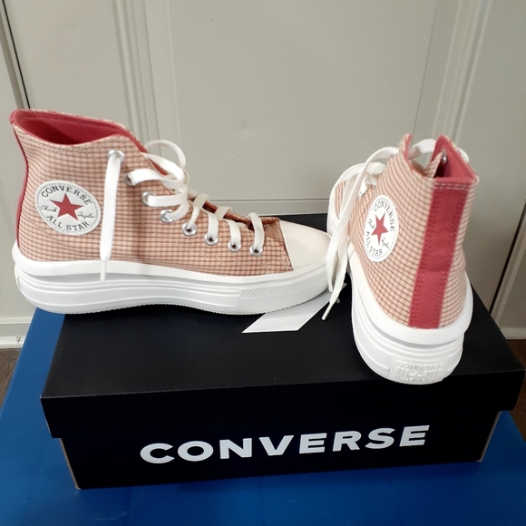 Converse All Star Move Platforms In Checkered, Size 8 - Picture 2 of 4